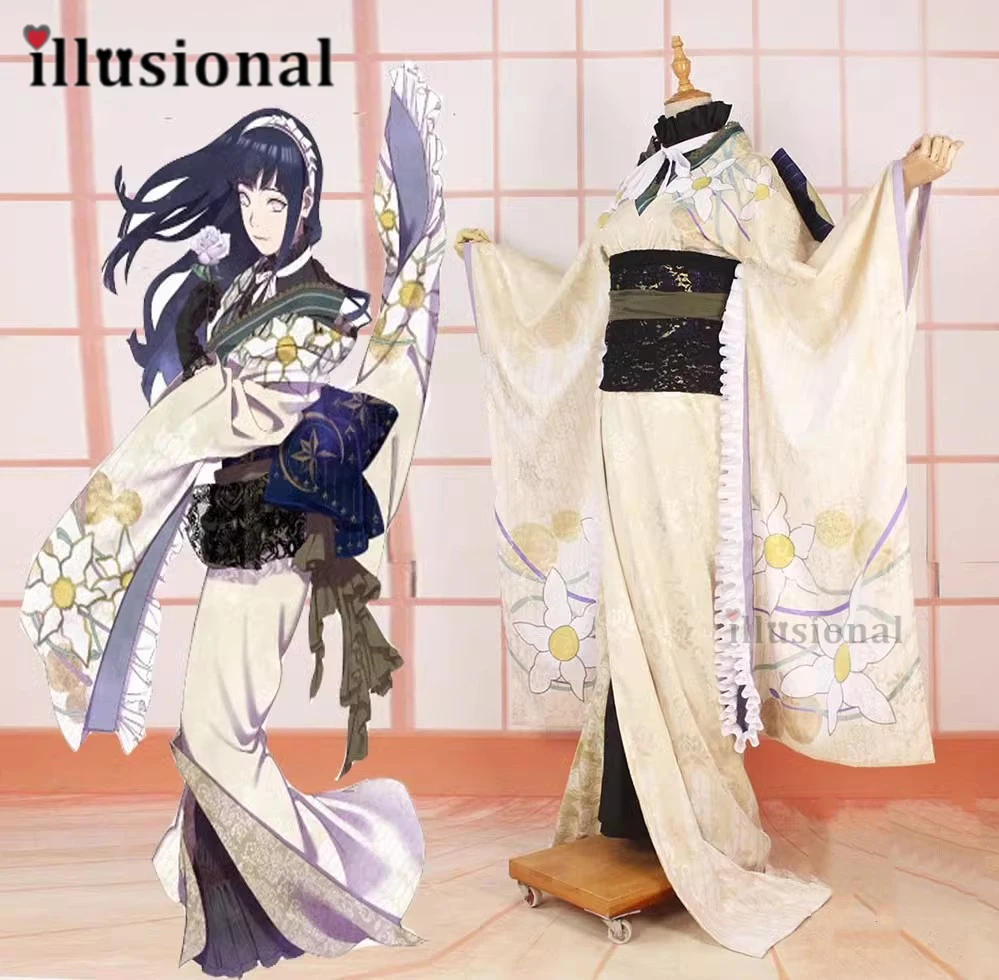 illusional Customized Uzumaki Hinata Kimono Cosplay Costume dress female Game