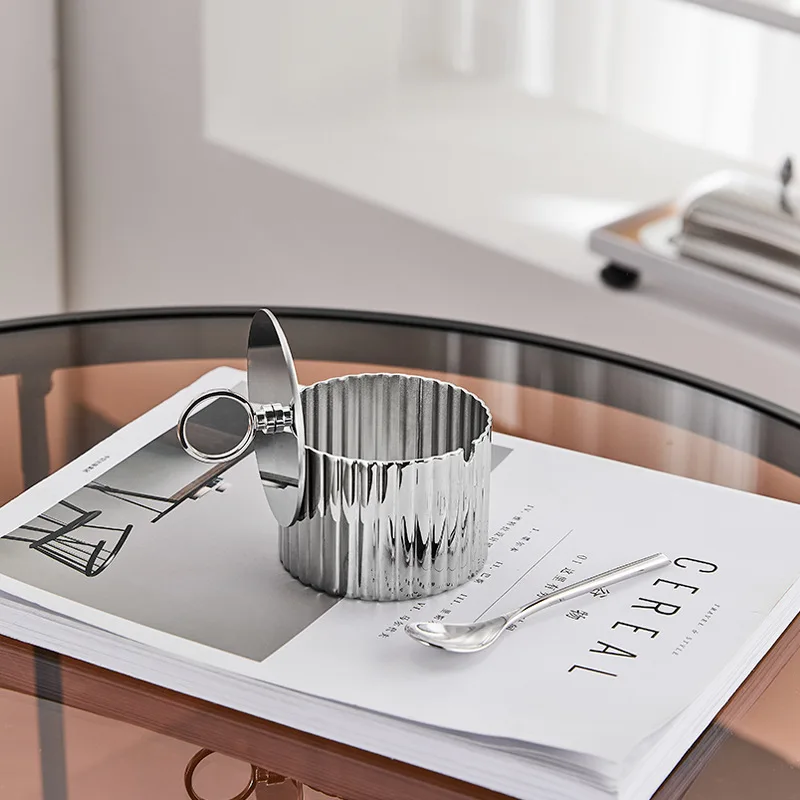 For Nordic Light Luxury 304 Stainless Steel Seasoning Jars Modern Kitchen Storage Canisters for Sugar Spices Condiments