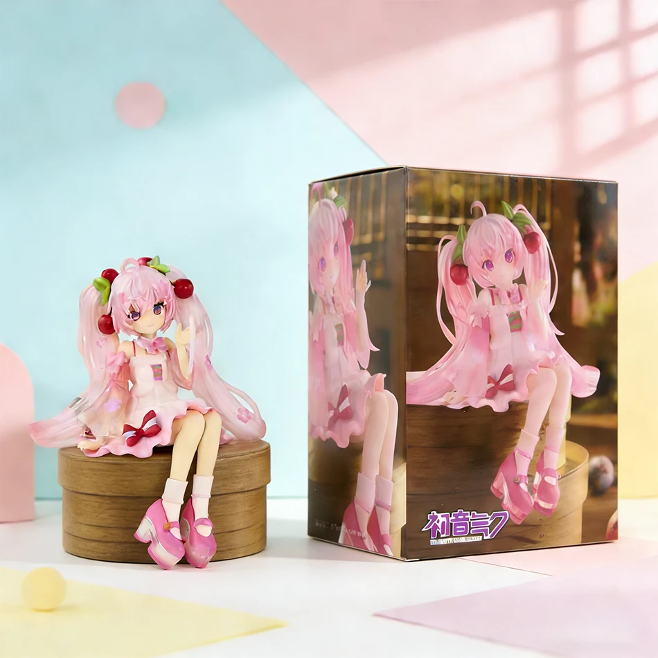 2026 14cm Hatsune Miku Vocaloid Noodles Stopper Cherry Blossom Sakura Figurka Akcji Model Zabawka Domowa Kawaii Miku Prezent Urodzinowy