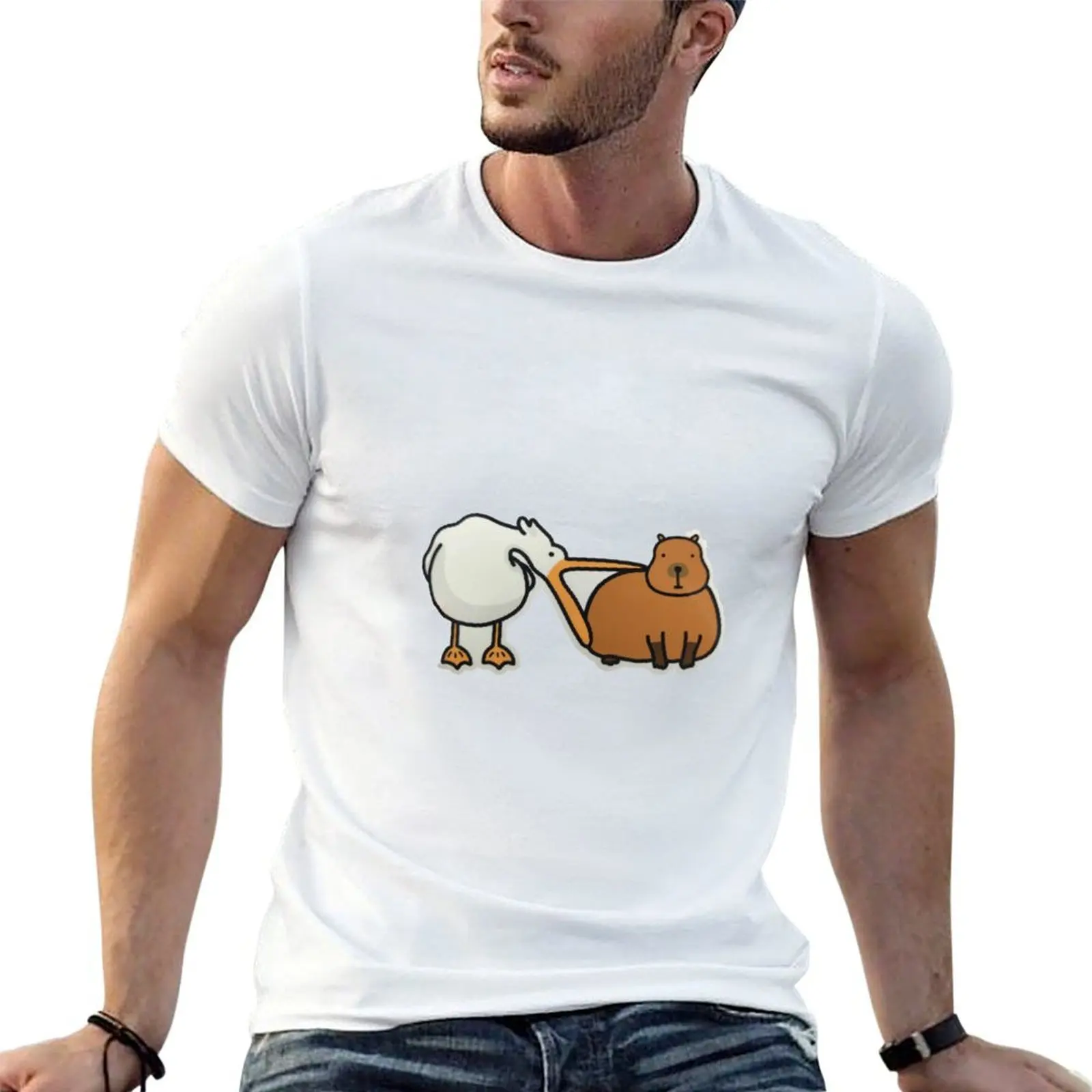 Pelican Bites Capybara T-Shirt shirts graphic tee shirts graphic shirts graphic tee men
