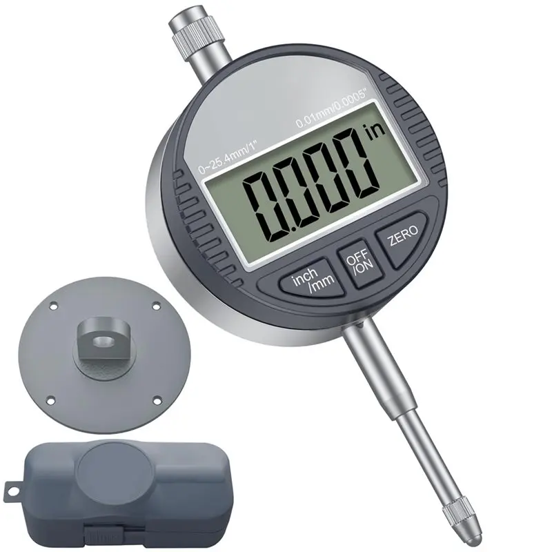 Indicador de Carátula Digital Electrónico AT44 con Resolución de 0.01 mm/0.0005\", 0-12.7 mm/0.5\" Pulgadas/Conversión Métrica para Pruebas