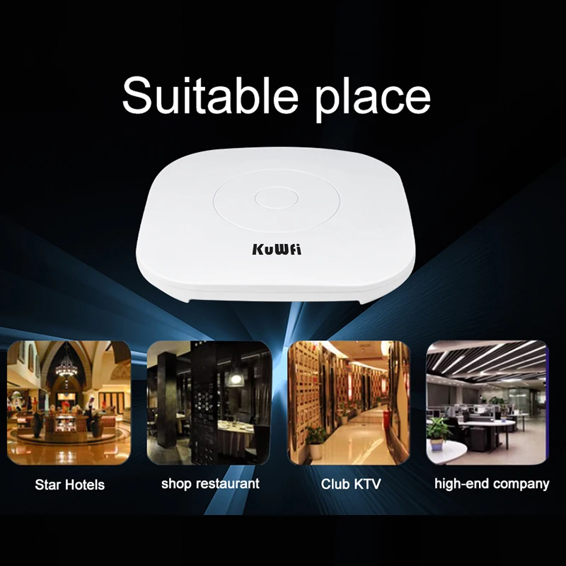 KuWFi Teto AP WIFI 6 1800Mbps Sem Fio 5.8G e 2.4G WIFI Router Ponto de Acesso WiFi Amplificador de Sinal AP Interno com 48V POE Power