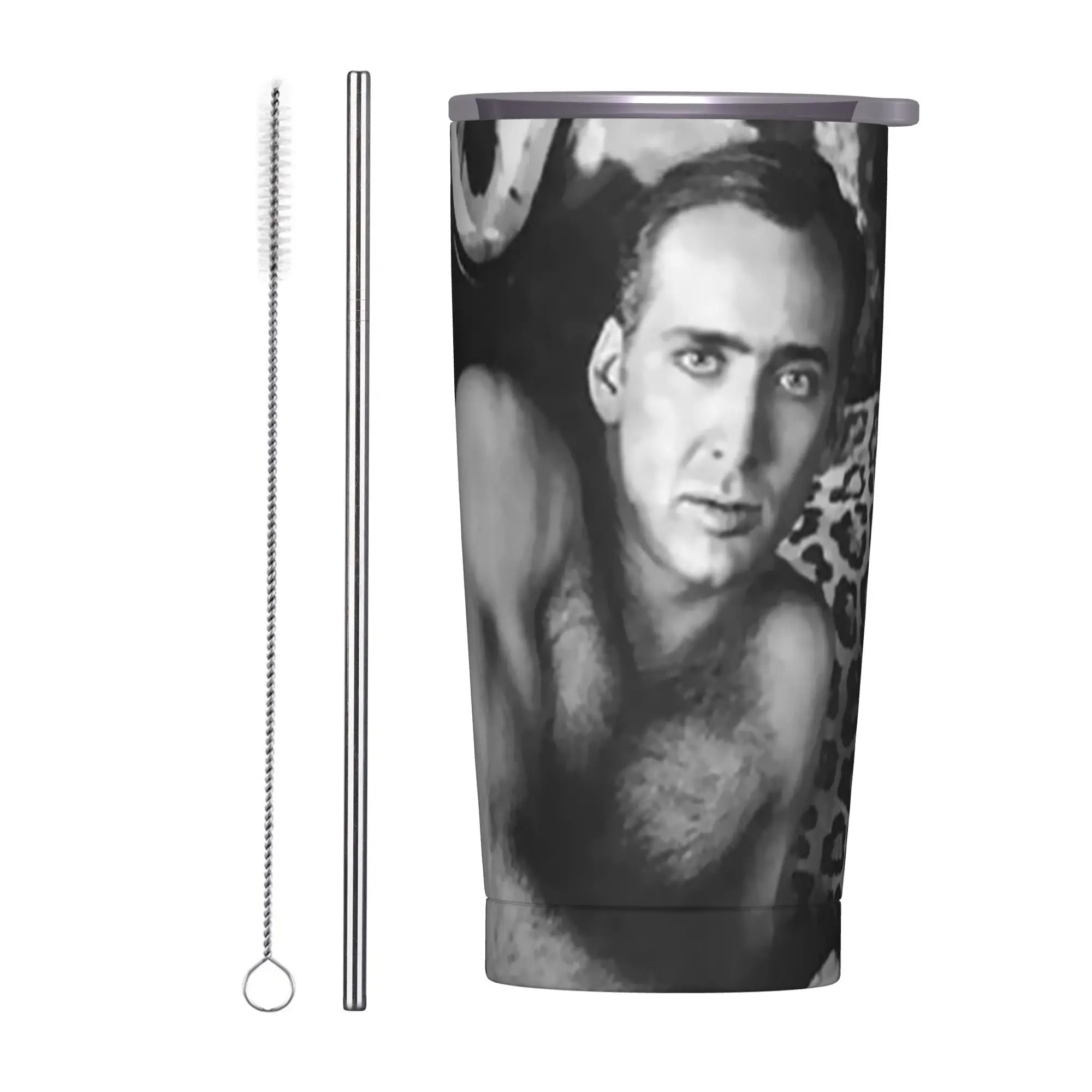 Dalan Buyaran Demak Tumbler Vacuum Insulated Nicolas Cage Thermal Cup Vacuum Flask Office Home Mugs Water Bottle, 20oz