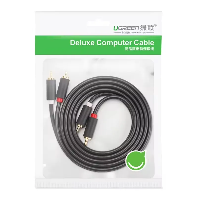 UGREEN RCA Cable 2 RCA Male to 2 RCA Male Audio Cable Double Lotus Head Universal DVD TV CD Amplifier Subwoofer Speaker Cable