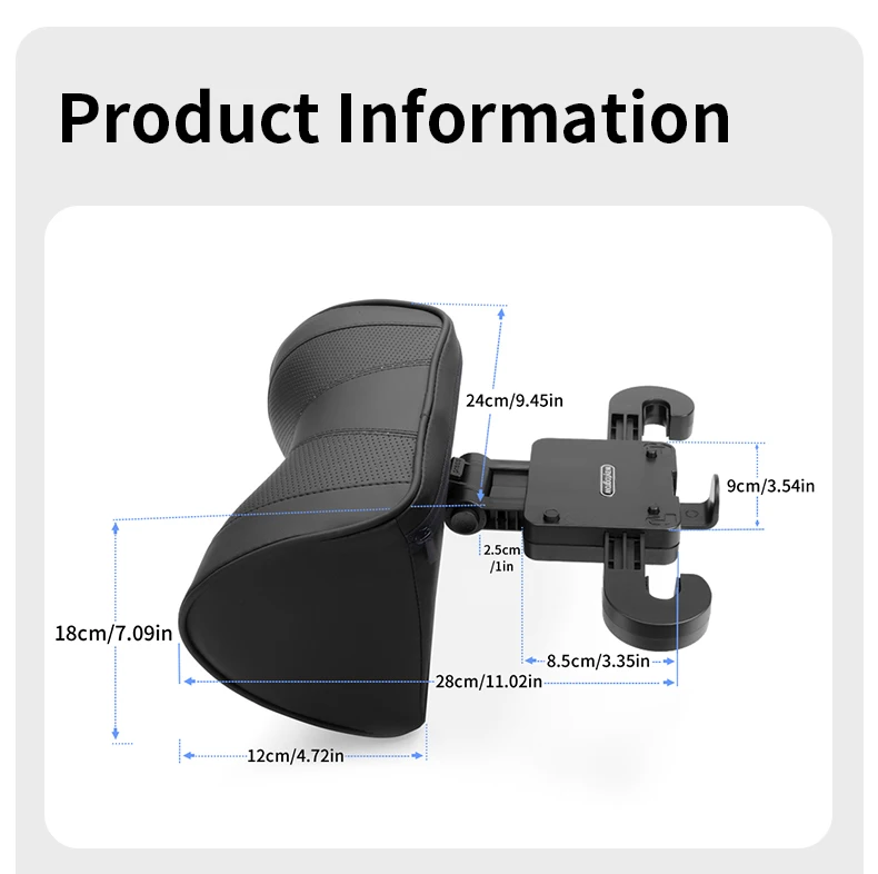 Leder Auto Sitz Kopfstütze Kissen Multifunktions Memory Foam Auto Hals Kissen Einstellbare Auto Kopfstütze Kissen Auto Zubehör – Detail 13