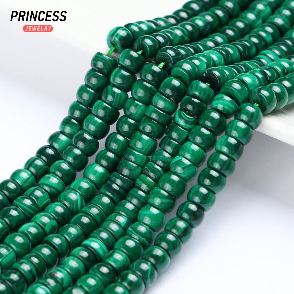 A+ Natural 3*6mm Malachite Rondell Beads Loose Stone Beads for Jewelry Making Bracelet Necklace Wholesale DIY Accessories