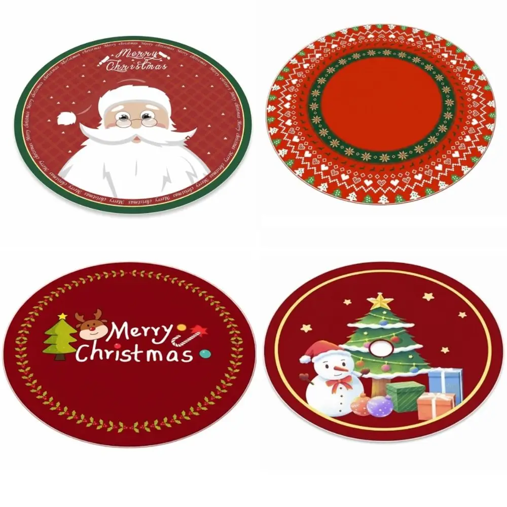 

60/80CM Santa Claus Round Christmas Rug Thick Water-Absorbent Christmas Tree Circular Carpet Washable Anti-Slip