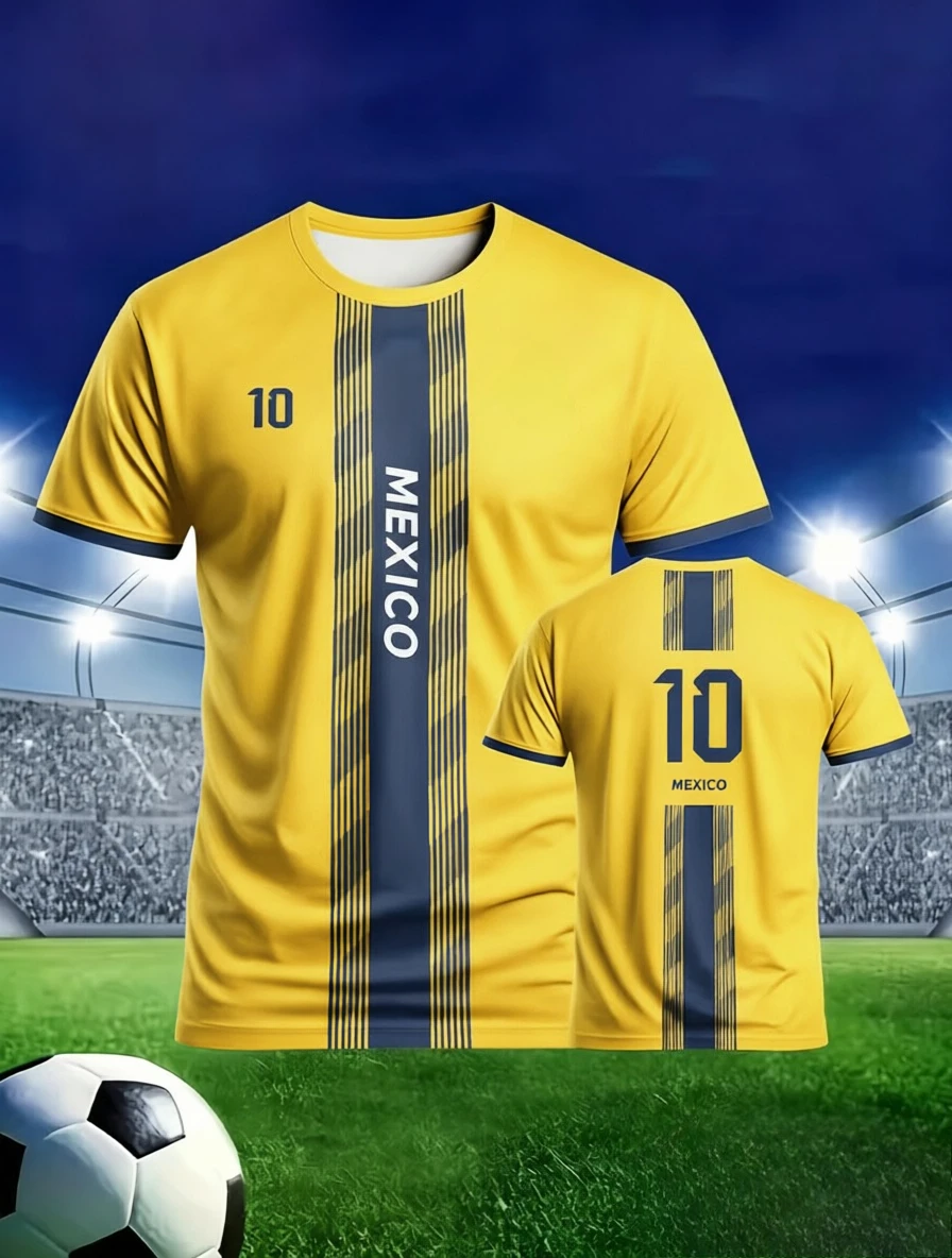 Summer Men Breathable Sports Jersey Round Neck Short Sleeve Quick Dry T‑Shirts For Fitness Gym Jogging Daily Casual Sportswear