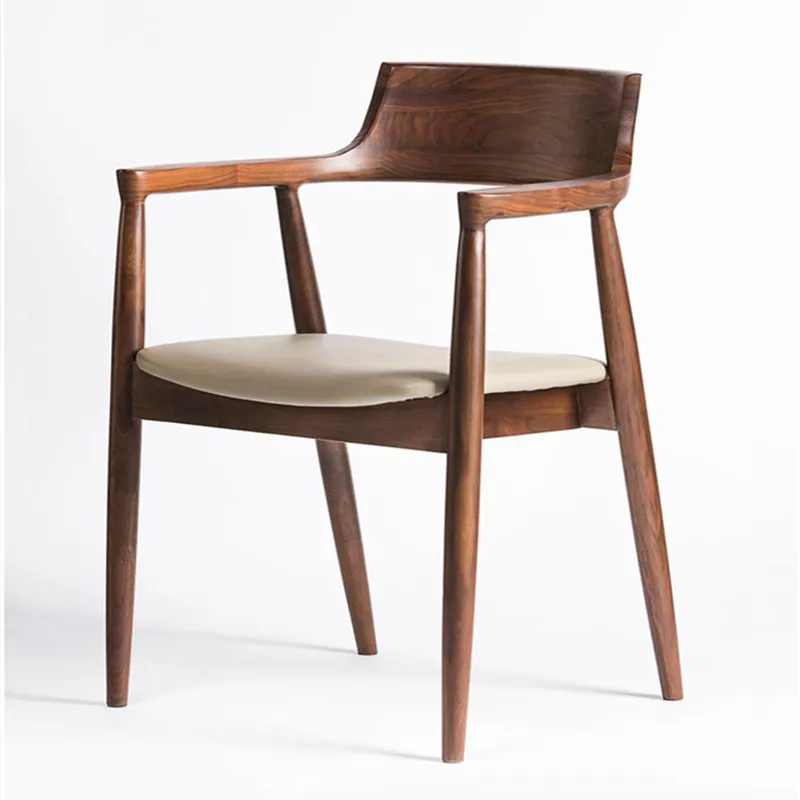 Solid wood dining chair casual simple modern fashion cafe restaurant office chair home seat backrest meeting chair