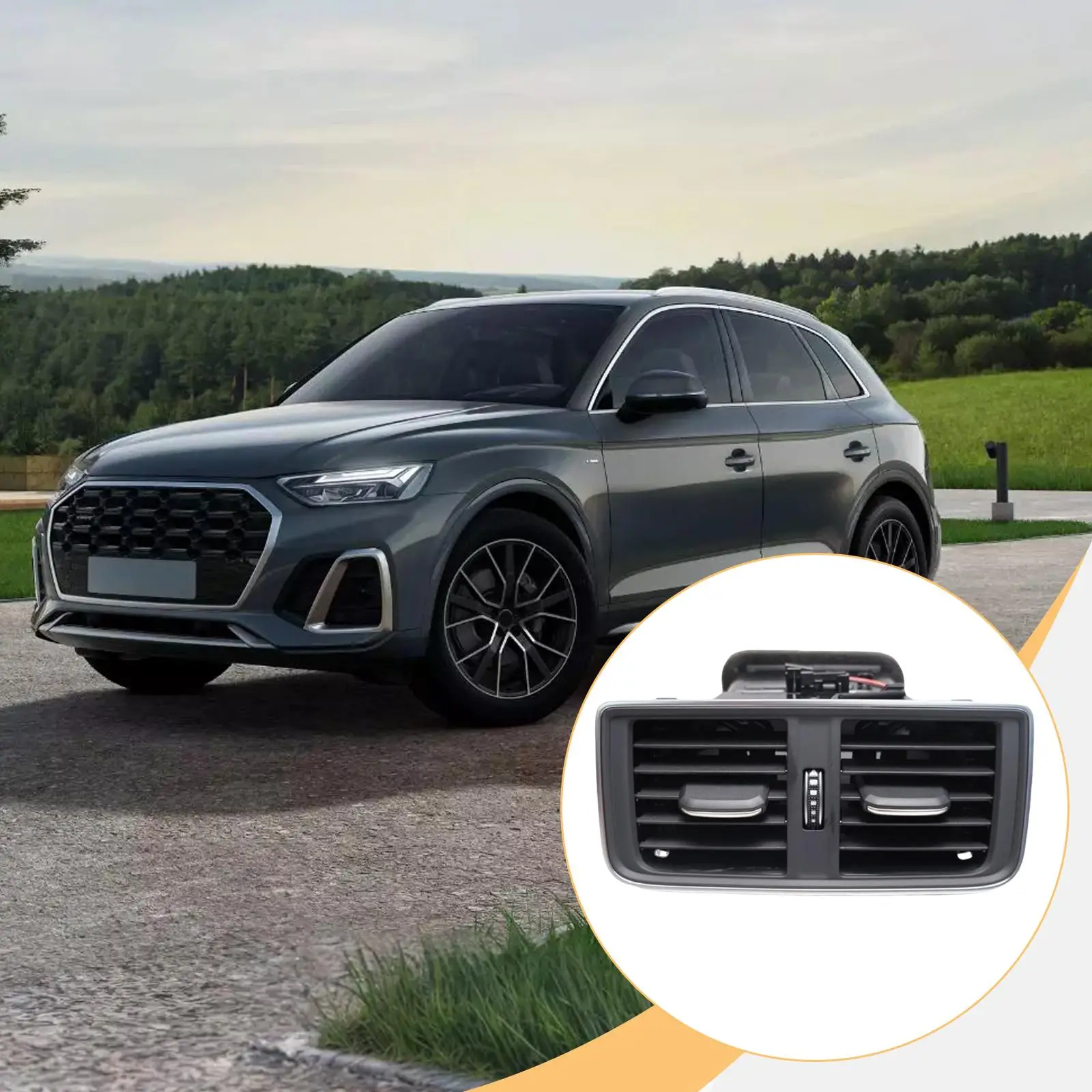 

Center Console Rear AC Vent Plastic Assembly Replacement Duct for Audi Q5 2018-2023 Upgrade Parts