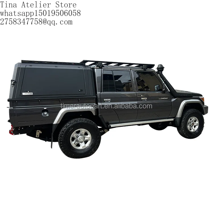 4X4 Offroad Steel Heavy Dut=y Hardtop Waterproof Pickup Truck Bed Caps Hinged Canopy Topper for Lc79 Series Landcruiser Dual Cab