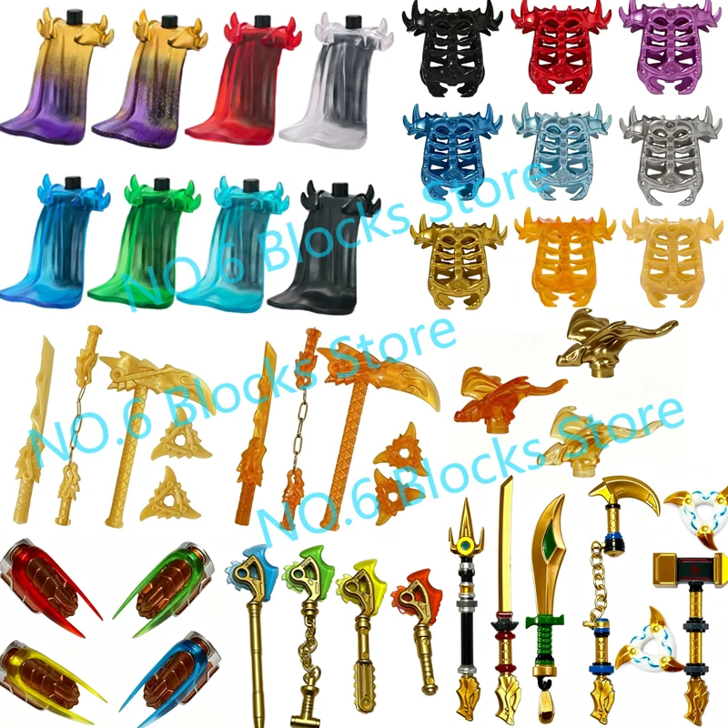 MOC Anime Cartoon Building Blocks Figures Accessories Dragon Claws Cloaks Wings Armor Swords Assemble Mini Bricks Toys Gifts S17 - view 2
