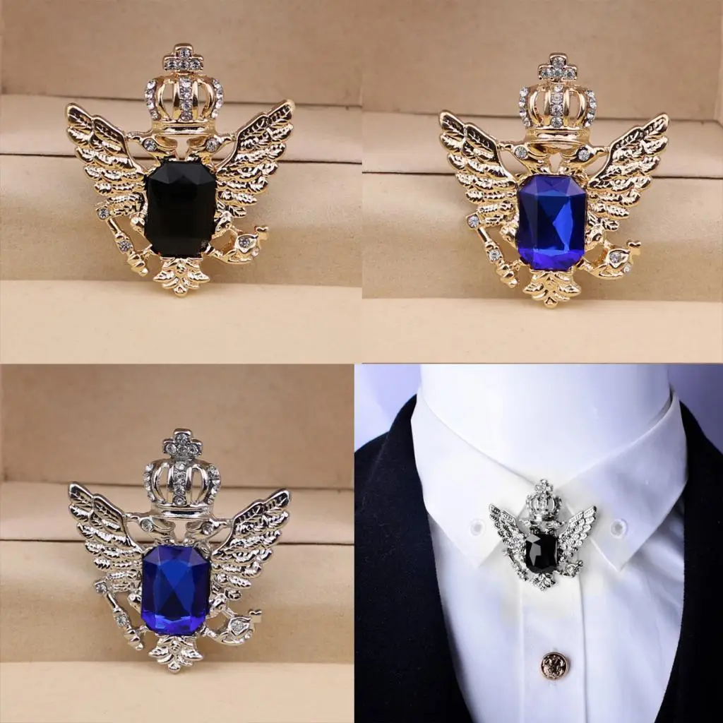 Alloy Eagle Brooch Pin Vintage Style Rhinestone Clothes Pin for Men's Suit Business Party Accessory Alloy Eagle Brooch Pin Vintage Style Rhinestone Clothes Pin for Men's Suit Business Party Accessory