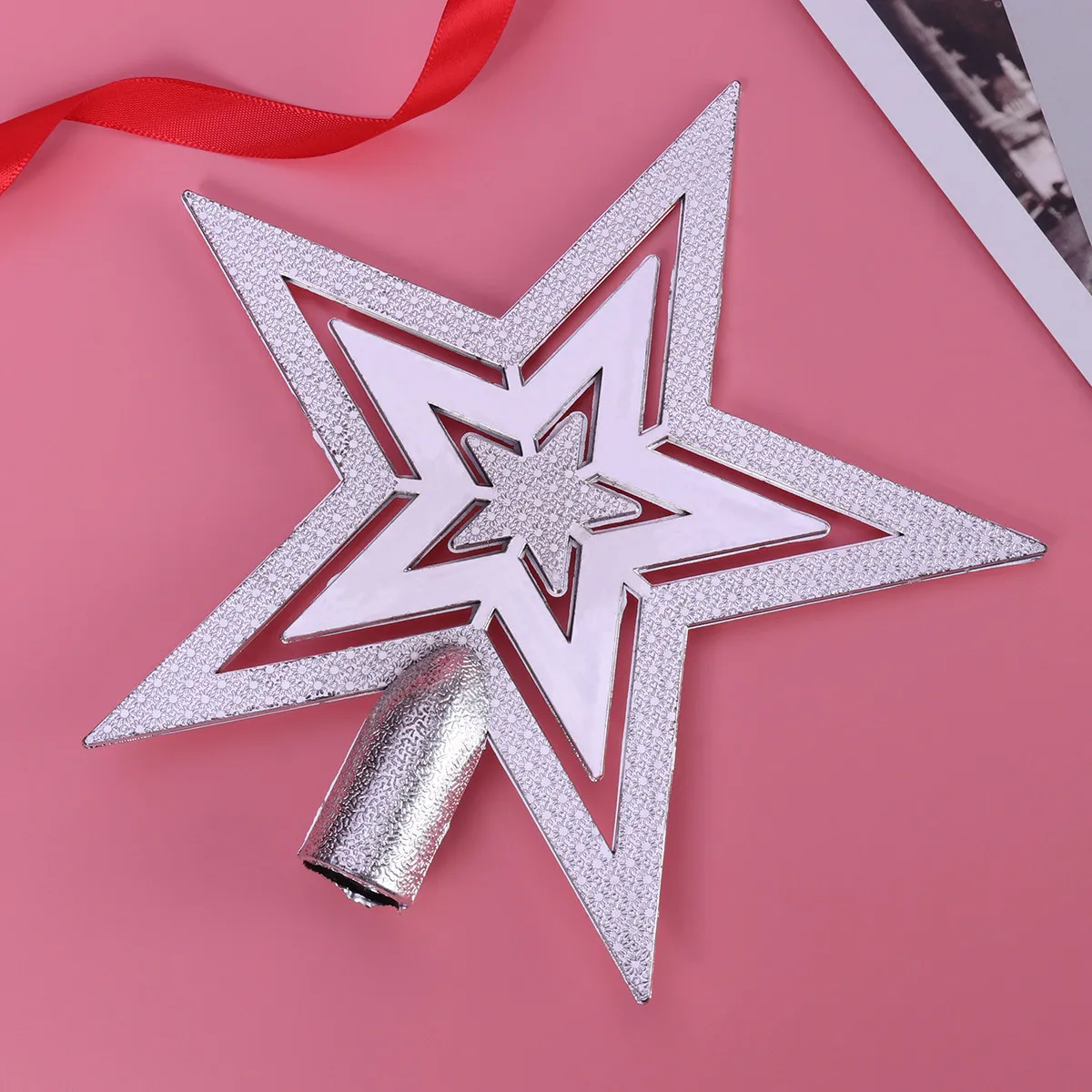 20Cm Festive Christmas Tree Star Topper Top Quality PVC Material Bright Color Lovely Craftsmanship Treetop Decoration Xmas Tree