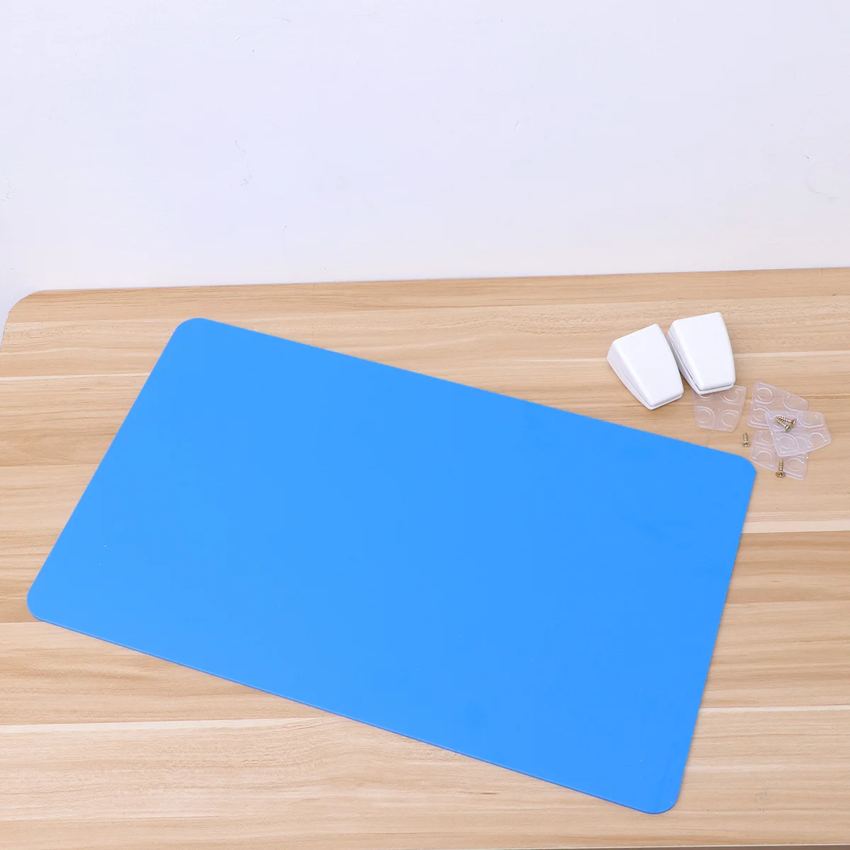 

Acrylic Office Desktop Baffle Partition Board Divider Screen Clamps 50X30Cm Blue Easy Install Modern Decoration