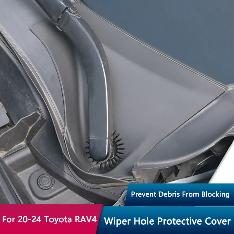 QHCP Car Windshield Wiper Hole Soft Plastic Protective Cover Dustproof Sleeve Leaves Debris Prevention For Toyota RAV4 2020-2025