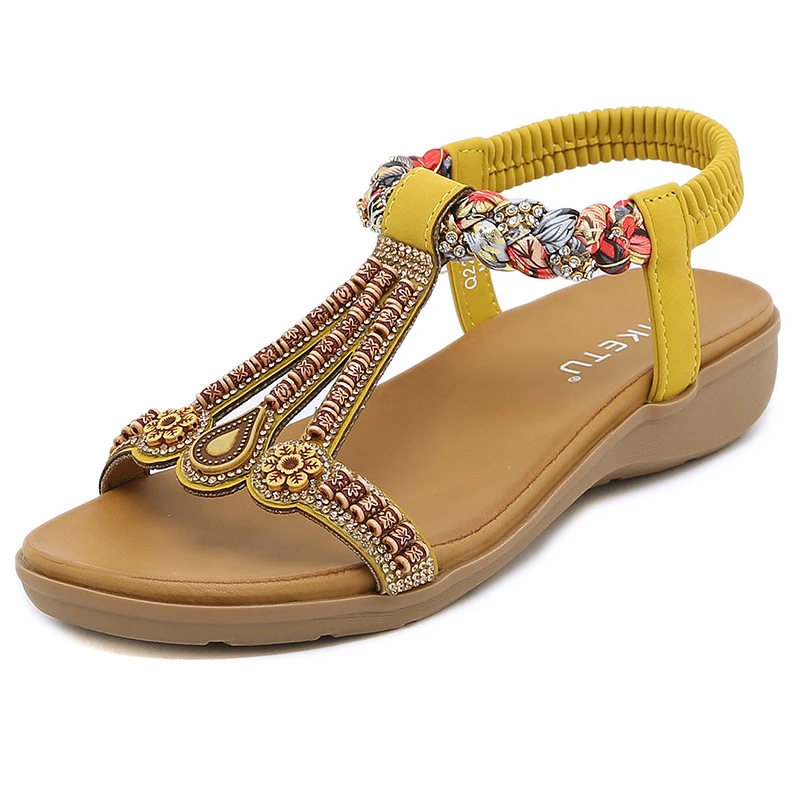 2025 Summer New Versatile Fashion Trend Women's Sandals Elastic Band Lightweight Comfortable Sandals Breathable Ethnic Style view 2