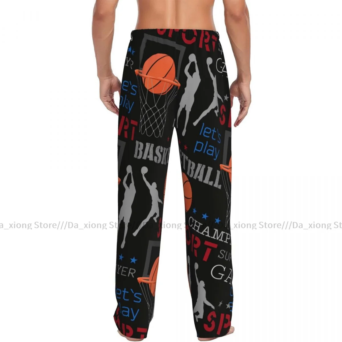 Men's Casual Pajama Sleeping Pants Basketball Sport Lounge Loose Trousers Comfortable Nightwear