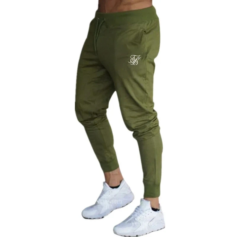 Męskie wysokiej jakości spodnie poliestrowe marki Sik Silk fitness casual spodnie do codziennego treningu fitness casual sportowe spodnie do joggingu