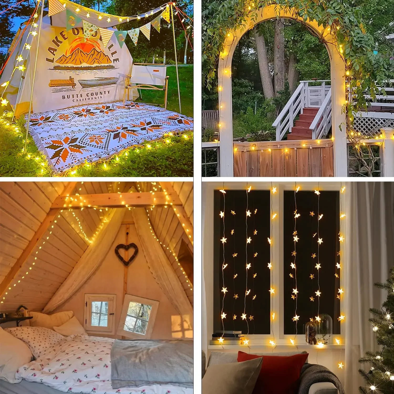 عيد الميلاد LED سلسلة أضواء داخلي في الهواء الطلق ستار سلسلة أضواء جارلاند أضواء لمبة الجنية أضواء حفلة ديكور المنزل حديقة الزفاف #4