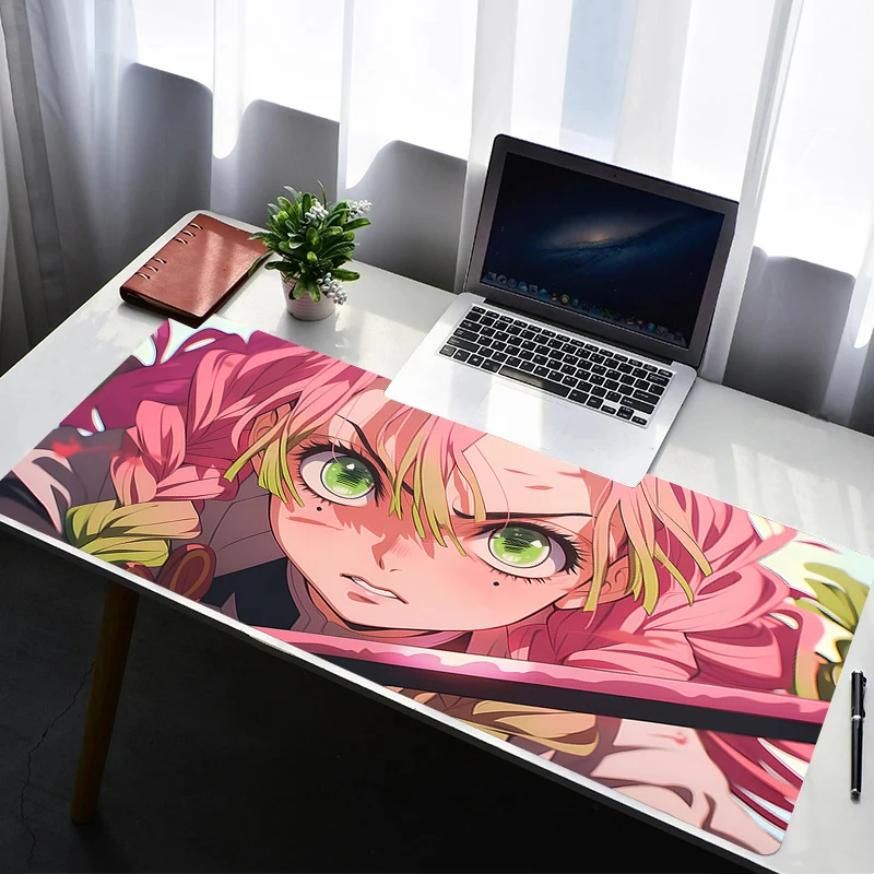 Mouse Pad Computer Gaming Accessories Mousepad Rubber D-demon Slayer Kanroji Mitsuri Extended Desk Mat Laptop Gamer Keyboard Pad