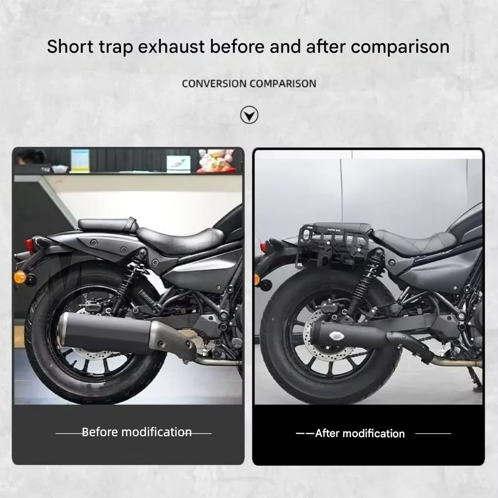 FOR Eliminator 500 Retro Chicane Motorcycle Exhaust Right Single Exit Muffler mid Pipe for Deep Sound Performance Bike Parts
