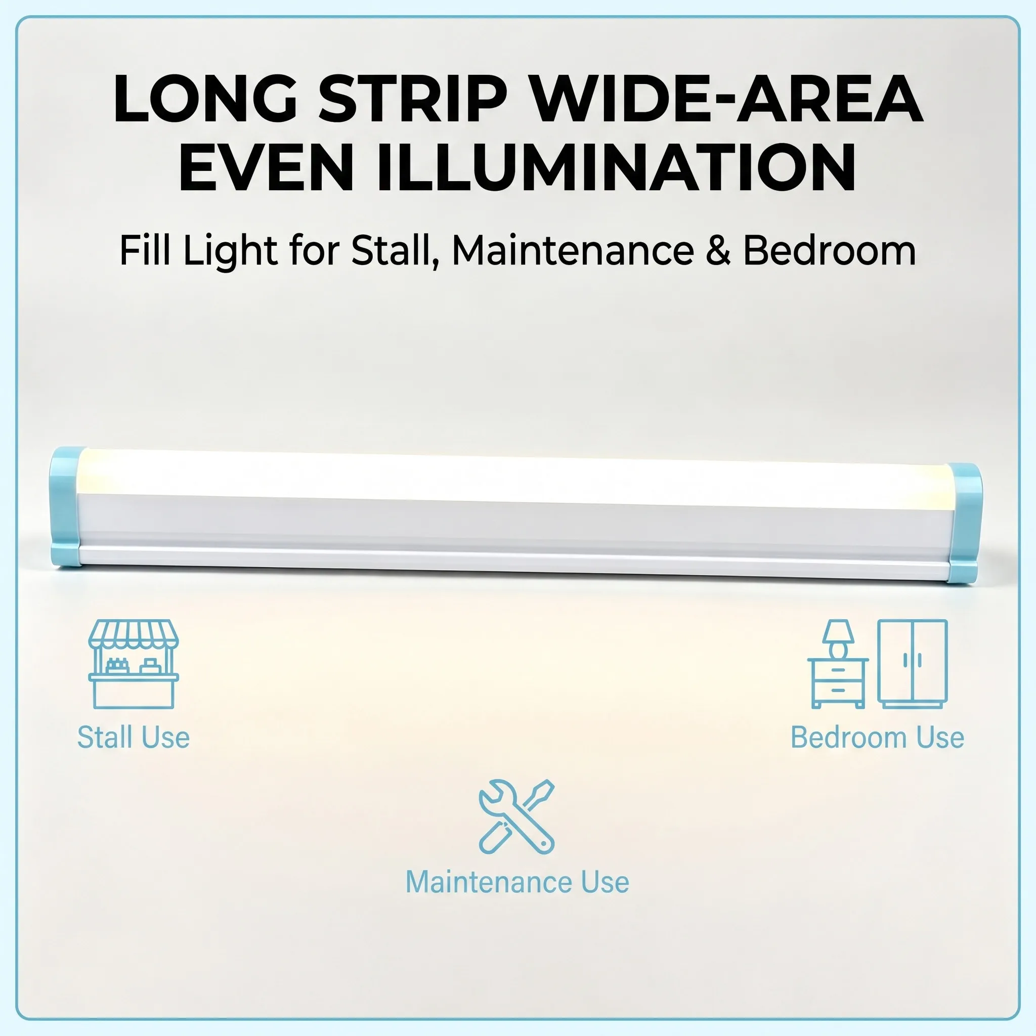 TATIBS Rechargeable LED Strip Work Light Auto Repair Inspection Light with Red Blue Strobe Warning Camping & Stall