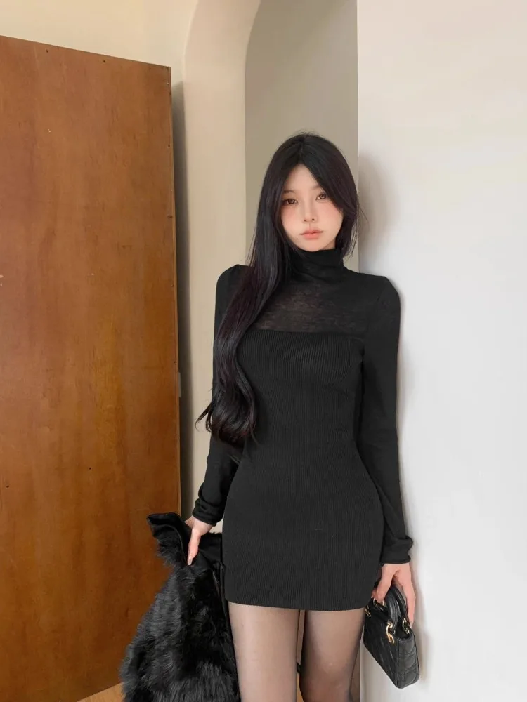 الشتاء أزياء المرأة الجديدة أنيقة محبوك سليم المناسب اللباس الداخلي مثير الجوف خارج حار فتاة الخصر حقيبة الأرداف اللباس