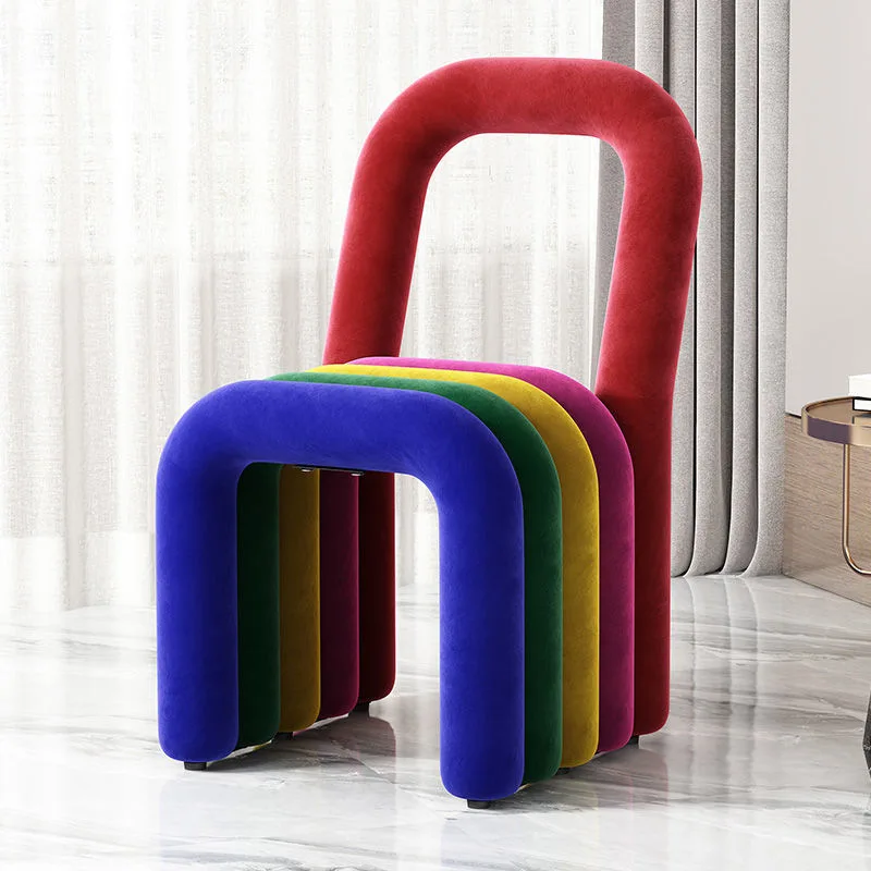 Light luxury dopamine colored dressing chair, colorful party chair, large event chair, modern dining chair, coffee chair