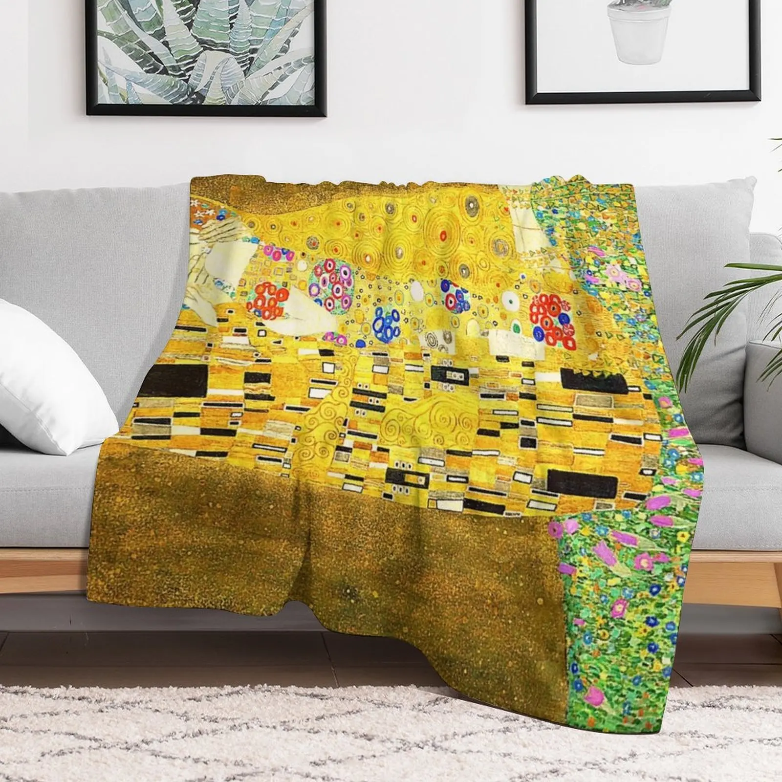 The Kiss - Gustav Klimt Throw Blanket Blankets For Bed Soft Plush Plaid for sofa Designers Blankets