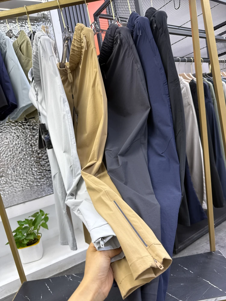 Ultra-Light Qui-Dry Waterproof High-Elastic Breathable Spring Summer Men's Split Casual Pants Pampa& Straight Leg Zipper