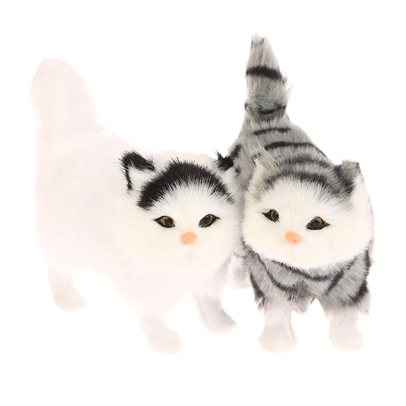 1PC Soft Stuffed Kitten Model Simulation Cat Plush Toys Fake Cat Realistic Animals For Kids Girls Birthday Valentine\'s Day Gift