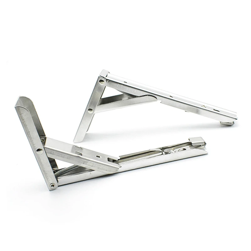 

1 Pair Of Stainless Steel Triangular Brackets, Thickened Bearing Brackets, Spring Folding Shelf, Shelf On The Wall Easy Install