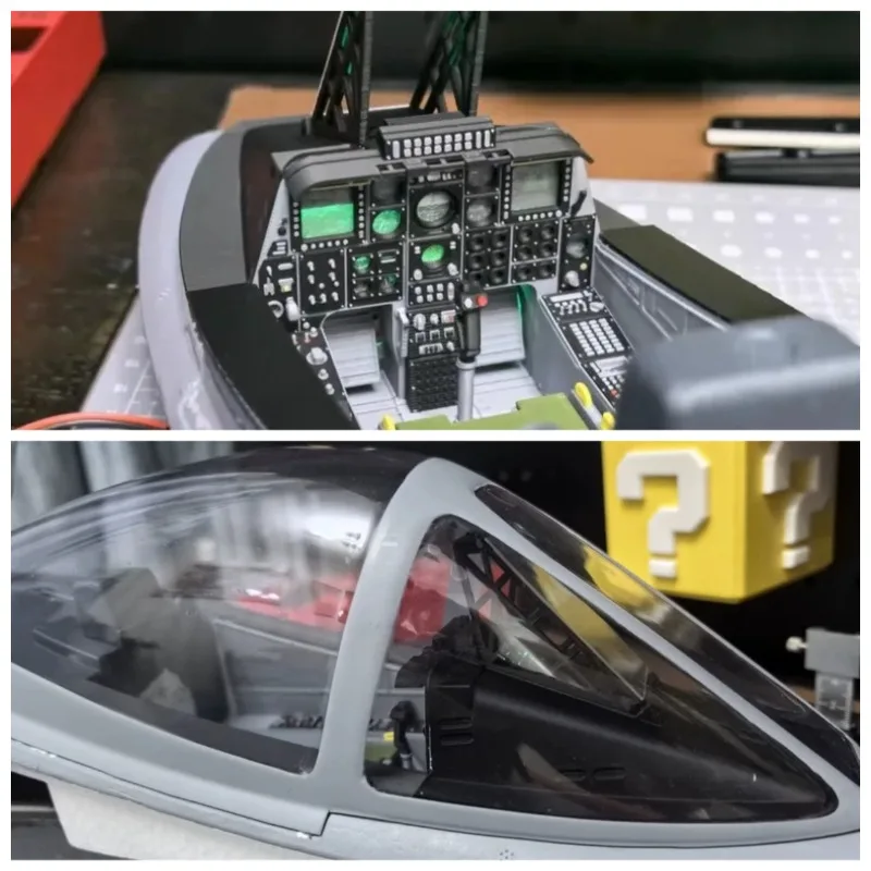 FPV Cockpit 3D Multi-Color Printed Scale Simulation Interior for Freewing A-10 Thunderbolt II V2 Twin 80mm EDF Jet RC Airplane