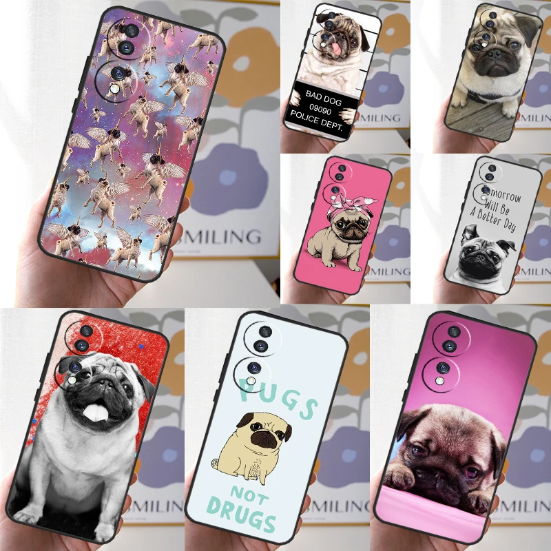 CUTE PUPPY PUG DOG MOPS Case For Honor X8b X9b X8 X9 X6a X7a X8a X9a Cover For Honor Magic 6 5 Pro 50 70 90 Lite