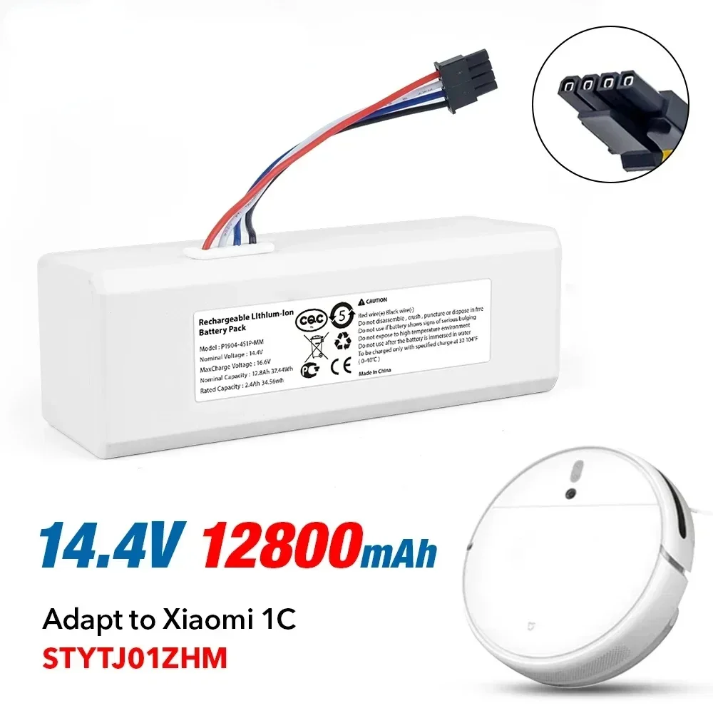 

14.4V 12800mAh P1904-4S1P-MM for Xiaomi MiJia 1C STYTJ01ZHM Mi Robot Vacuum Cleaner Accessories Original Part Battery pack