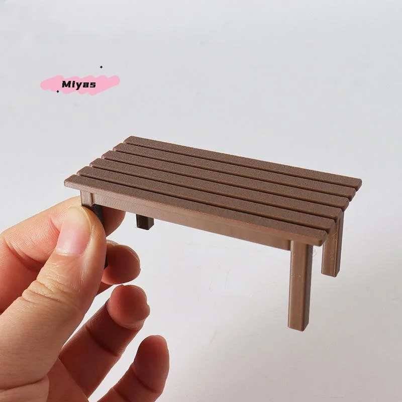 1/12 Scale Dollhouse Table Bench Model - Simulation Furniture Decoration for Dolls House Pretend Play Living Scene Ornament