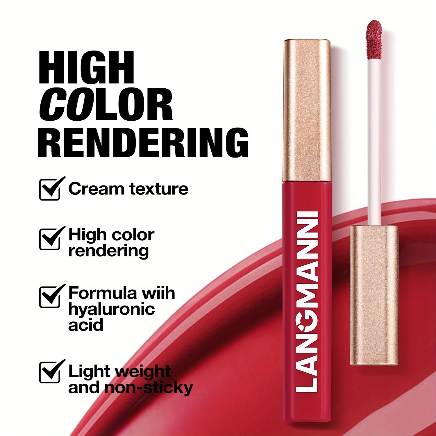 マットなリキッドリップスティックは色褪せせず、カップに付かないリップグレーズです。