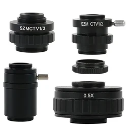 SZM CTV 1/2 1/3 1X Adapter 0.3X 0.5X C mocowanie obiektywu + C CS simull ogniskowy pierścień Trinocular mikroskop Stereo HDMI VGA USB kamera wideo