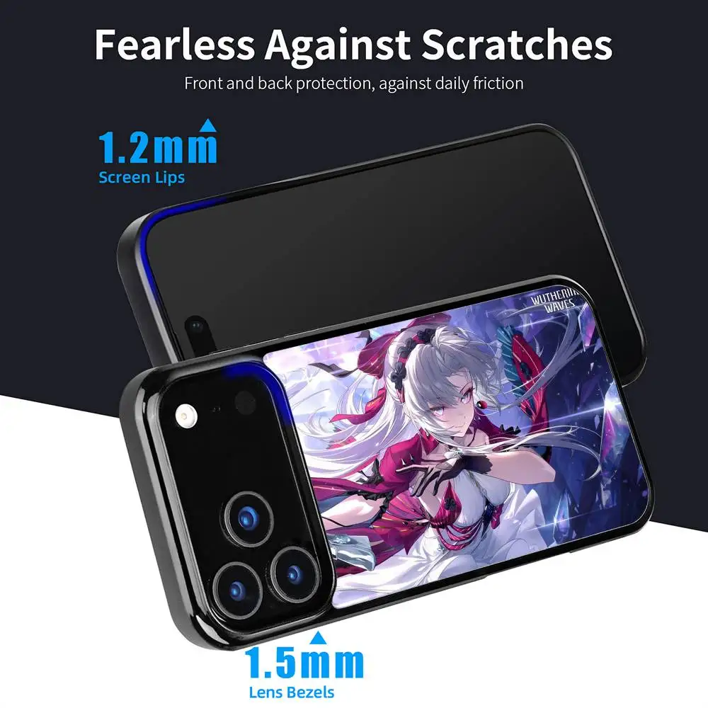 Casing HP Carlotta Wuthering Waves untuk iPhone 17 16 15 14 13 12 11 Pro Max Mini Plus Hard Mirror Funda