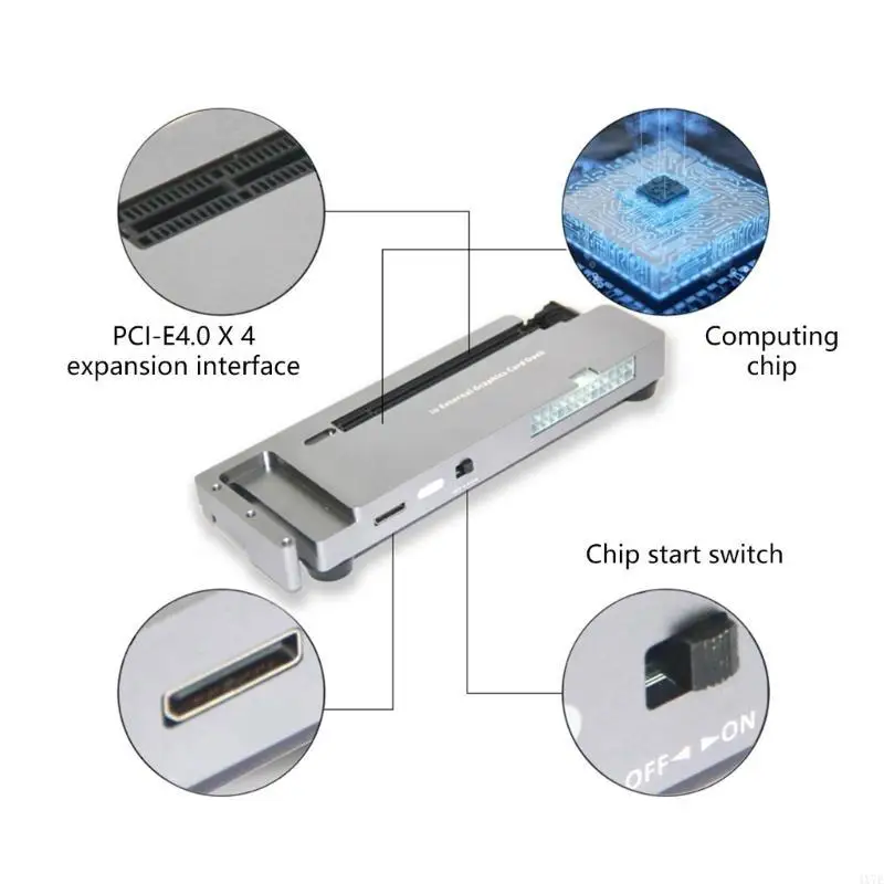 4x7e External GPU Enclosure OCU Link Eksternal GPU Dock Station 40Gbps untuk RTX3060