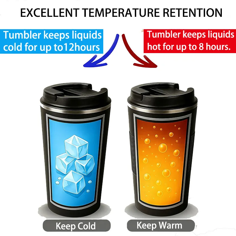 Leak_Proof Travel Thermo Cup Thermo Cafe Double Stainless Steel Coffee Mug for Tea Water Coffee 380/510ML Car Thermos Mug