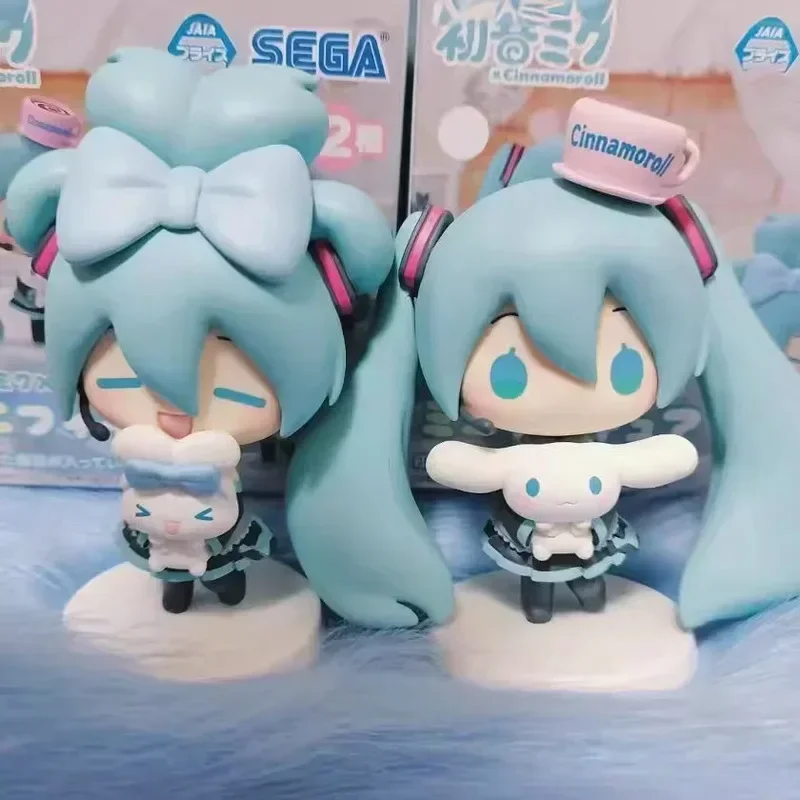 Hatsune Miku Vocaloid Characters Virtual Diva Miku and Cinnamon PVC Cute Statue Collection Model Q Doll Decoration Toy Gift