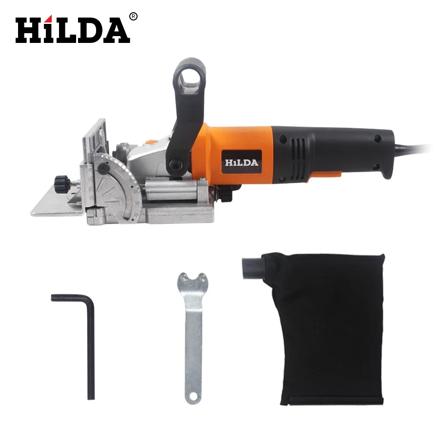 HILDA 760W Biscuit Jointer Electric Tool Woodworking Tenoning Machine Biscuit Machine Puzzle Machine Groover Copper Motor