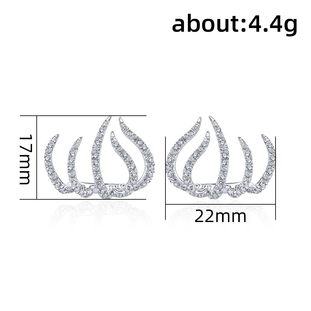 Huitan Trendy Multilayer Claws Stud Earrings for Women Silver Color Fashion Contracted Ear Piercing Accessories Dropship Jewelry