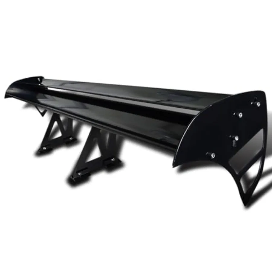 

Tuning 52" Universal Glossy Black Aluminum Adjustable F1 Style Double Deck Rear Trunk Spoiler