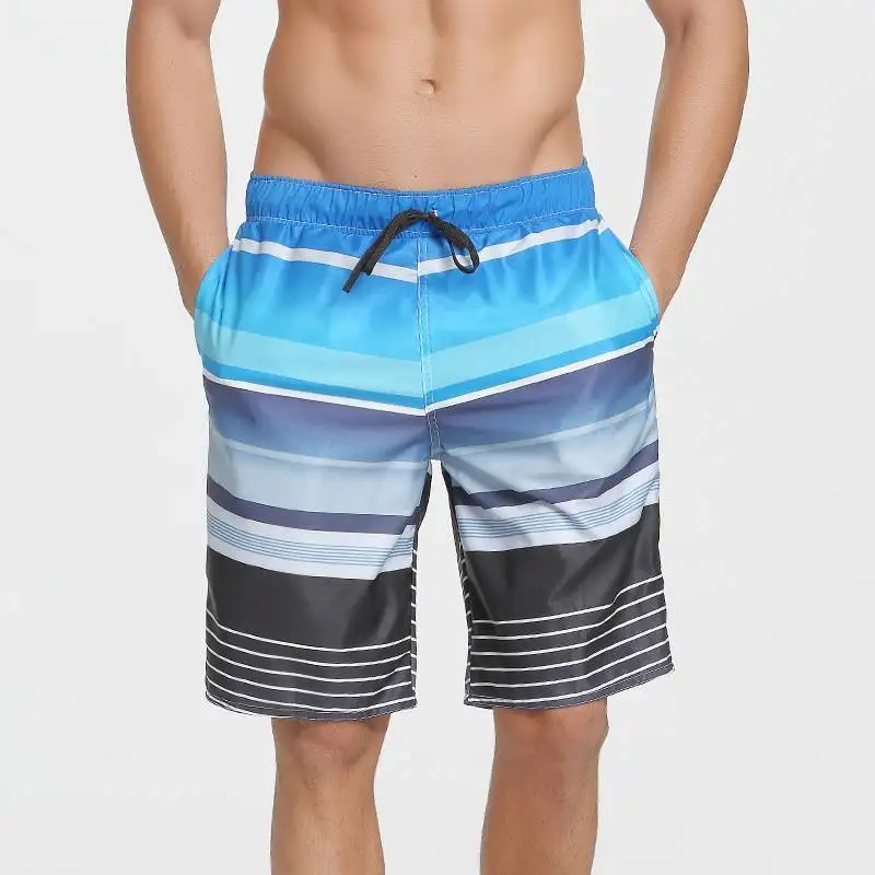 

Tendy Summer Men's Beach Casual Pants 5-Point Flower ort Length Loose Fit Low Waist-zipper-closure Cotton Linen Stretchy