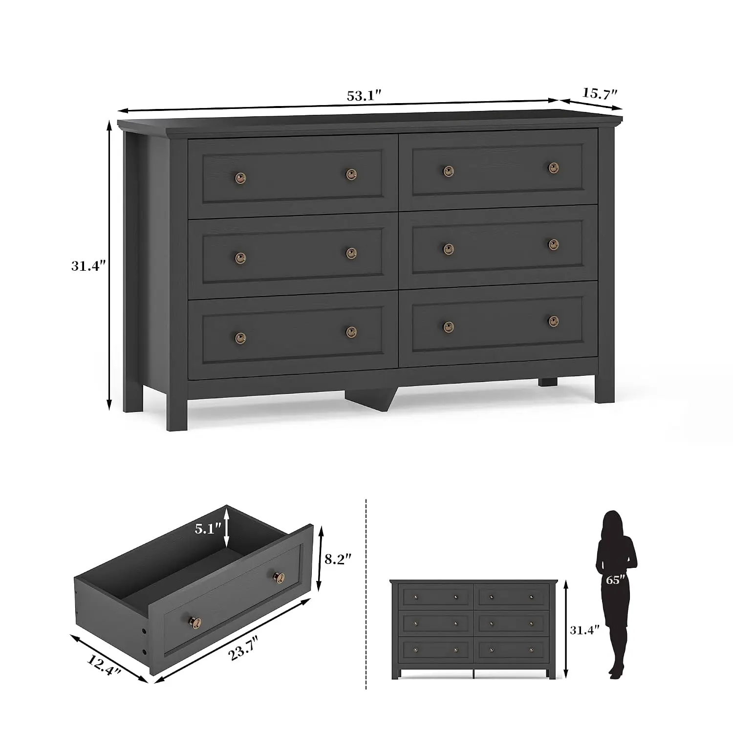 4-Piece Farmhouse Bedroom Furniture Set 2
