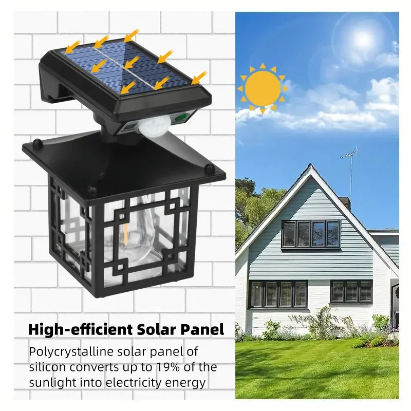 

Solar New Human Body Induction Tungsten Lamp Courtyard Landscape Garden Outdoor Waterproof Multi-functional Lighting Wall Lamp