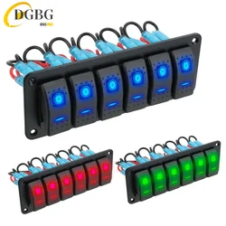 24V 12V Switch Panel 6 Buttons Light Toggle LED Automotive Car Accessories For Marine Boat Caravan RV SUV Trailer Truck Vehicles